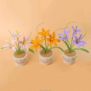 Planta en Maceta de Flor de Cebolla de Lana Hecha a Mano, Tejida a Mano, para el Día de San Valentín, Graduación, Día del Padre, Halloween - Product Image 1