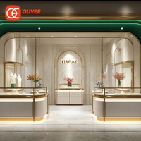 Vitrine de présentation de bijoux en bois laqué sur mesure pour bijouterie, comptoir de présentation de bijoux