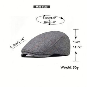 Gorro Clásico Británico para Hombre, Gorra Plana de 5 Paneles, 100% Lona de Algodón - Product Image 2