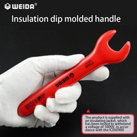 WEIDA VDE Bersertifikat Terisolasi 1000V IEC 60900 8mm Kunci Pas Listrik Profesional Ujung Terbuka WH72608 Alat Perbaikan
