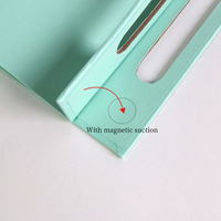 Boîte cadeau triangulaire pliable en papier avec poignée découpée, logo personnalisé, emballage de luxe pour extensions de cheveux, perruques, vêtements