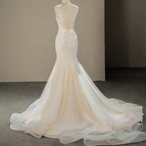 Luxury Tulle Mermaid <b>Wedding</b> <b>Dresses</b> With <b>Court</b> Train Sfy191 - Product Image 4