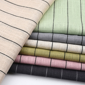 Linen Cotton Poplin <b>Fabric</b> Stripes 120GSM <b>Medium</b> Weight Breathable Apparel Blazer Suits Home Deco <b>Fabric</b> - Product Image 1
