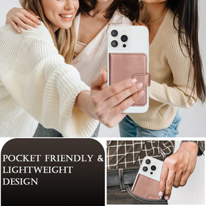 Cartera magnética delgada de cuero PU con logotipo personalizado para niñas, cartera con tarjetero magnético de cuero con tapa para iPhone 17 16/15/14 Pro Max - Product Image 5