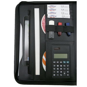 ModernQiu Bìa Đựng Hồ Sơ Chuyên Nghiệp Có Khóa Kéo Bằng Da <span class=keywords><strong>PU</strong></span> Logo Tùy Chỉnh Thủ Công - Product Image 2