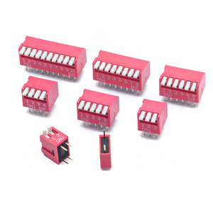 批发价格RR品牌DIP开关2.54毫米间距红色蓝色DS-1/2/3/4/5/6/7/8/9/10/11/12p插入式拨动开关50mA DC12V - Product Image 2