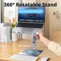 Support pour ordinateur portable en alliage d'aluminium rotatif à 360 degrés, pliable et déformable, auto-ajustable pour le bureau et la maison