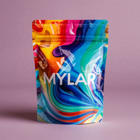 Autocollants personnalisés, imprimés, fermeture à glissière refermable, pochette debout, emballage en plastique pour le stockage des aliments, snack et noix, sac en mylar de CD en feuille d'aluminium