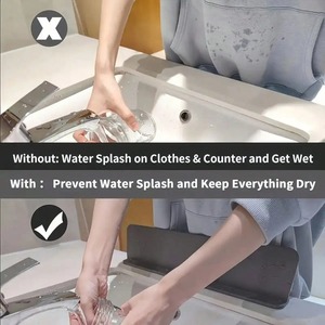 Multicolor Silicone Sink Splash Cover With <b>Suction</b> Cup Waterproof Barrier For Kitchen Laboratory - Product Image 4