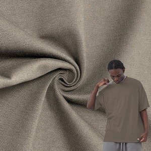 100% सुपीमा कपास बुनाई कपड़े जर्सी 300 जीएसएम 100 हेवीवेट टीशर्ट के लिए सूती कपड़े - Product Image 4