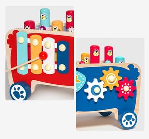 Jeu de pêche, de martelage et de xylophone Whack-a-Mole en bois, jouet éducatif Montessori pour les enfants de 2 à 4 ans - Product Image 2