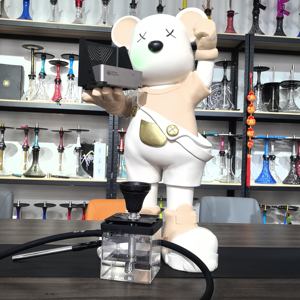 Grande Statuetta di Orso Polare in Resina Dipinta Ecologica Multicolore con Telecomando <span class=keywords><strong>Luna</strong></span> per Decorazioni Natalizie da Interno/Esterno - Product Image 3