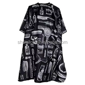 Capas de Peluquería de Poliéster Pongee con Logotipo Personalizado al por Mayor, Capa de Barbero Impermeable con Gancho de Silicona para Salón de Belleza - Product Image 2