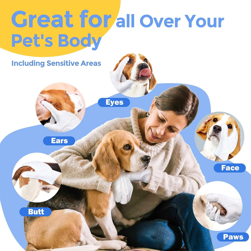 Custom Logo Rinse Free Pet Cleaning Grooming Gloves Wet Wipes for Dogs and Cats | Wenzhou Shengkai T