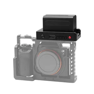 새로운 NPF970 카메라 배터리 금속 기본 마운트 4/1 인치 나사 전원 기본 배터리 어댑터 플레이트 usb 포트 카메라