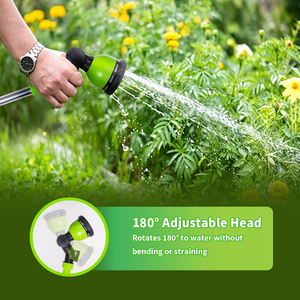 Varilla telescópica para riego de jardín con rotación de 180° °   Varilla de pulverización multipatrón con cabezal giratorio y manguera extensible para cestas colgantes - Product Image 4