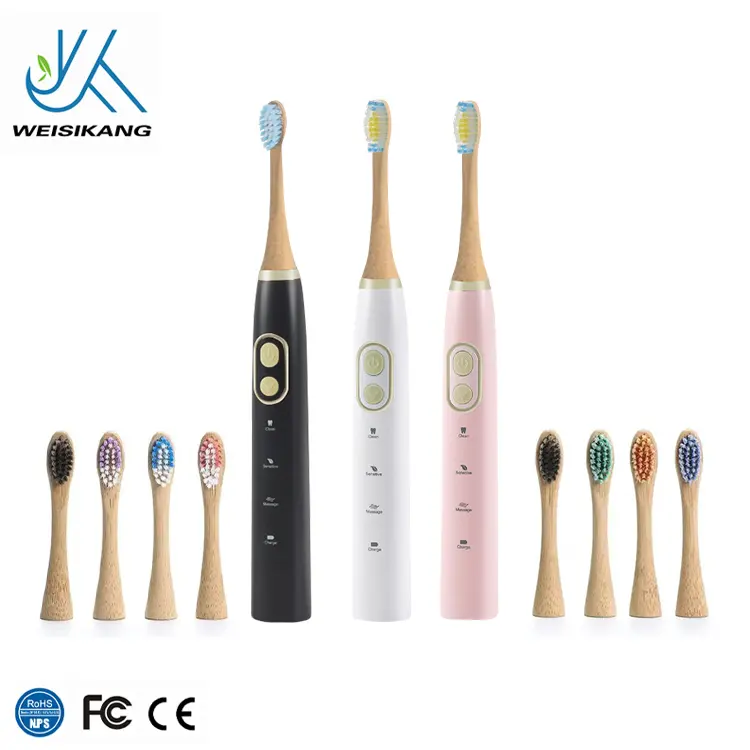 Зубная щетка Bamboo 2023, новейшая ультразвуковая электрическая зубная щетка холодного света для отбеливания зубов с индивидуальным логотипом