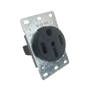 Flush Mount Electrical Rceptacle Industrial Flushed Mounted Straight Blade Range And Dryer Outlet Grounding