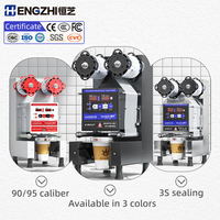 Machine de scellage automatique HENGZHI pour gobelets en papier et en plastique, équipement pour les magasins de boissons, de thé au lait et de boba.