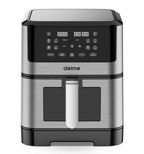 Freidora de Aire Eléctrica de Gran Capacidad 5.5-8.0L de Acero Inoxidable con Pantalla Táctil LED, 8 Programas Preestablecidos, Doble Cesta, Sin Aceite - Product Image 5