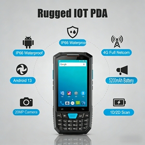 Collecteur de données portable 4G à processeur octa-core haute vitesse, PDA 6G+64G, 5200 mAh avec caméra 20MP, scanner de codes-barres NFC pour l'inventaire en <span class=keywords><strong>d</strong></span>étail - Product Image 4