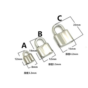 Breloques de verrouillage en acier inoxydable, pendentif pour collier, bracelet, bijoux de style punk, cadeau, couleur argent, petite taille - Product Image 2