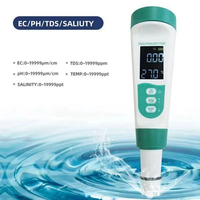 Stylo de test d'eau multifonction 5 en 1 | Détecteur de salinité de température pH EC TDS à rétroéclairage portable