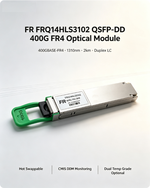 QSFP-DD Optical Module, 1310nm Transceiver, Dual Fiber Single Mode Module, 2km Fiber Optic Transceiver, Hot Swappable QSFP-DD