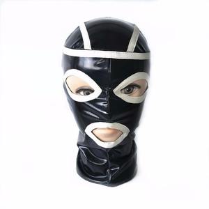 NOUVEAU Masque de bondage en cuir BDSM avec fermeture éclair pour les yeux et la bouche, accessoires de bondage, jeux pour adultes, produit sexuel - Product Image 1