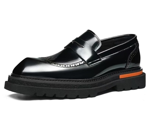 Chaussures Oxford en cuir de vache véritable pour hommes, chaussures plates à lacets pour le bureau, confortables, semelle extérieure en caoutchouc antidérapante - Product Image 4