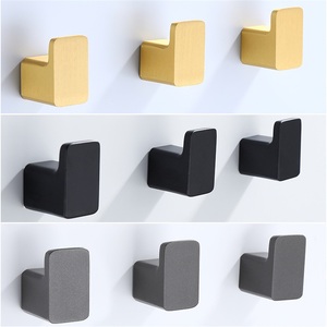 Perforated Black Coat <b>Hook</b> Iron Brushed Gold Clothes <b>Hook</b> Wall Mounted Bathroom <b>Tools</b> Modern Single <b>Hook</b> - Product Image 2