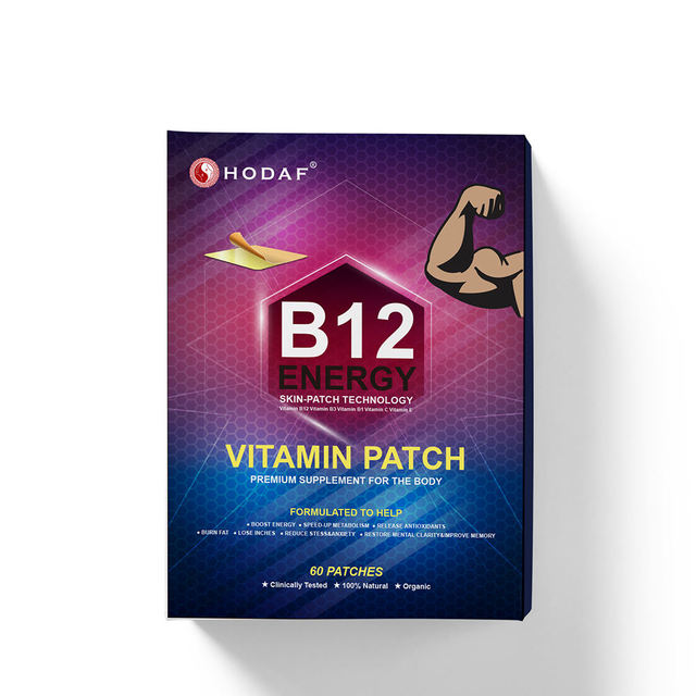 HODAF Vitamin B12 Transdermal Patch  Skin Patch Boost Energy Support Nerve Health Daily Body Supplement