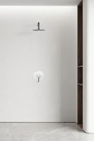 Système de douche encastré pour salle de bain, ensemble mural avec jet de pluie, mitigeur monocommande moderne chaud/froid en acier inoxydable