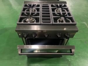 30 pouces 4,63 pieds cubes Cuisinière de cuisine 4 brûleurs à gaz et four électrique à convection, acier inoxydable PVD noir et accents noir mat - Product Image 2