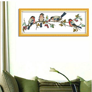 Bullfinch <span class=keywords><strong>11CT</strong></span> <span class=keywords><strong>punto</strong></span> <span class=keywords><strong>de</strong></span> <span class=keywords><strong>cruz</strong></span> al por mayor Diy el regalo perfecto Kit <span class=keywords><strong>de</strong></span> <span class=keywords><strong>punto</strong></span> <span class=keywords><strong>de</strong></span> <span class=keywords><strong>cruz</strong></span> hecho a mano bordado decoraciones para el hogar - Product Image 3