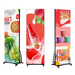 Full Screen Freestanding Indoor P1.25 P1.53 P1.86 COB Digital <b>Signage</b> LED Window Banner Video Wall Panel LED Poster Display - Product Image 2