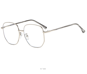 Fashionable Korean Style Anti-Blue Light Full-Rim Geometric Pattern Glasses <strong>Frame</strong> for <strong>Square</strong> Face Shape Unisex Slim Design - Product Image 6