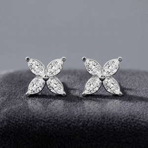Boucles d'oreilles clous en moissanite marquise, forme papillon, en argent sterling 925, pour femme, mariage, fête - Product Image 3