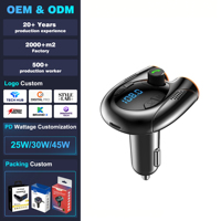 Kit voiture portable, charge rapide PD, double port USB, chargeur de téléphone mains libres, lecteur MP3 BT5.0, émetteur-récepteur FM sans fil, 1 an