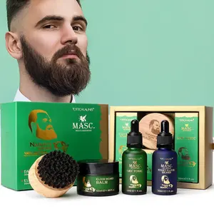 Private Label Organic <span class=keywords><strong>Beard</strong></span> Care Kit Day Tonic Night Oil balsamo per barba per la cura della pelle e dei capelli - Product Image 2