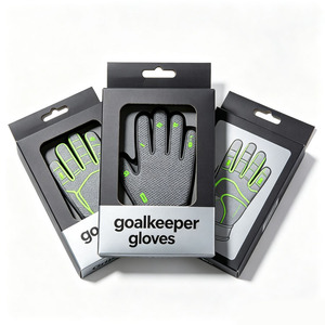 Custom goalkeeper <b>gloves</b> packaging boxes With Printed Hanging Hollow Packaging Window Paper Box - Product Image 1