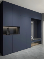 Meuble d'entrée sur mesure, étagère à chaussures, panneau modulaire, mobilier en bois stratifié, design traditionnel pour salon, pour toute la maison