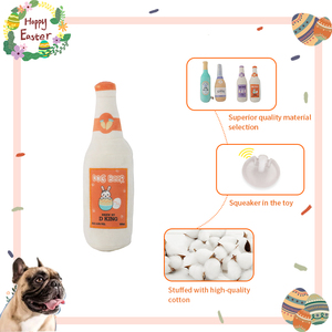 D <span class=keywords><strong>KING</strong></span> Peluche Vin Bière Bouteille de <span class=keywords><strong>Champagne</strong></span> Jouets pour chiens de Pâques Jouets grinçants pour chiens - Product Image 5