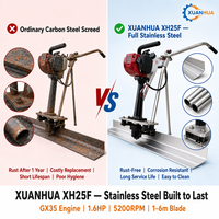 XUANHUA XH25F - Regla Vibradora de Acero Inoxidable para Concreto, GX35 1.6HP 5200RPM, Cuchilla de 1-6 m, Máquina Niveladora de Pisos a Gasolina