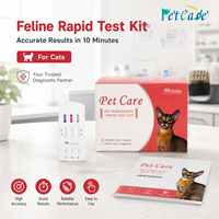 Prueba de Detección de Enfermedades Virales en Gatos, Prueba de Sangre para la Leucemia Felina (FeLV) y Kit de Prueba Rápida para el VIH Felino