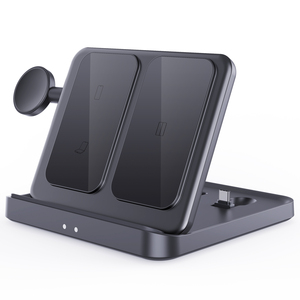 แท่นชาร์จไร้สายพับได้ Fold Go 3 in 1 แบบสามขดลวด 15W ชาร์จเร็ว พกพาสะดวก สำหรับโทรศัพท์ นาฬิกา และหูฟัง - Product Image 1