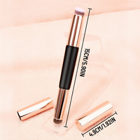 Pinceau à lèvres en silicone 2-en-1 avec logo personnalisé, applicateur double embout pour rouge à lèvres, correcteur et gloss