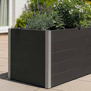 Bac à légumes surélevé en WPC, aspect bois, durable, pour l'extérieur, idéal pour les herbes, les légumes, les fleurs et les succulentes - Product Image 2