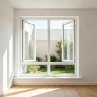 Fenêtre oscillo-battante en aluminium à rupture de pont thermique, homologuée NFRC, double vitrage Low-E, trempé, résistant aux ouragans, Energy Star, sur mesure