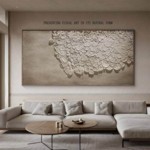 2025 Bán Buôn Tùy Chỉnh Tường Trừu Tượng Nghệ Thuật Wabi Sabi Khách Sạn Tường Nghệ Thuật 100% Handmade 3D Kết Cấu Thạch Cao Sơn - Product Image 3